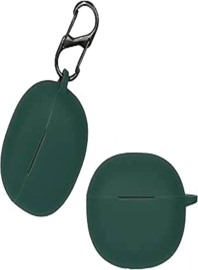 kwmobile Case Compatible with Realme Buds T110 Case - Silicone Cover Holder for Earbuds - Dark Green
